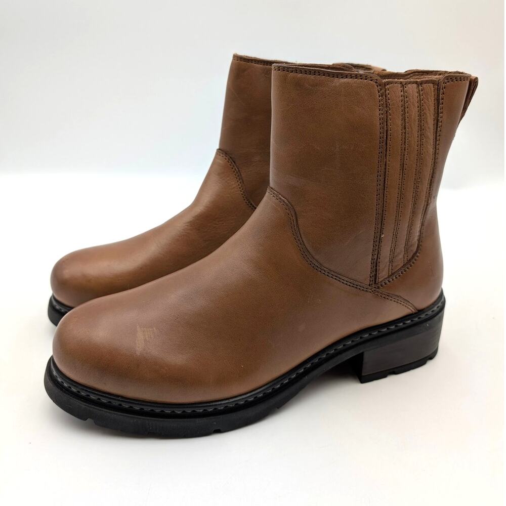 SoftWalk Novato Ankle Boots Side Zip Women's Luggage Size US11M EU42